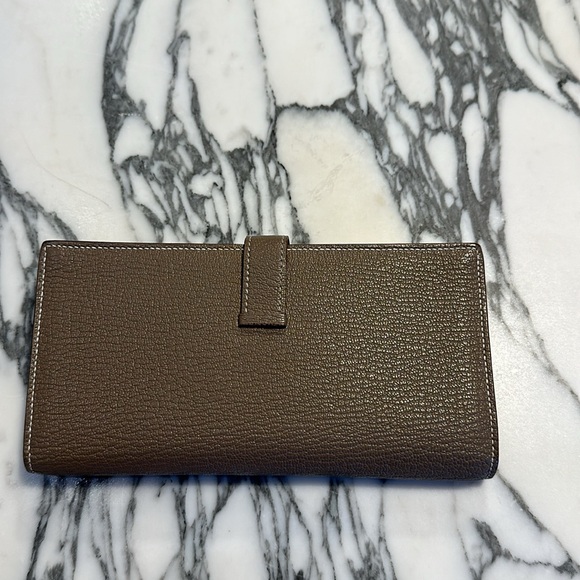Hermes Bearn H wallet Etoupe with silver hardware-AUTHENTIC - Picture 3 of 7
